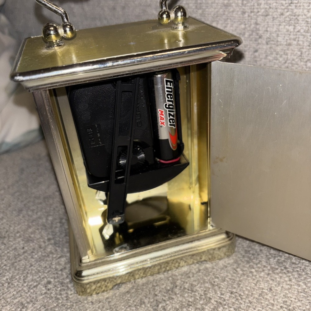 Vintage Seth Thomas Gold Brass Rapture Carriage Quartz Clock Model 243 90s Retro - Picture 8 of 9